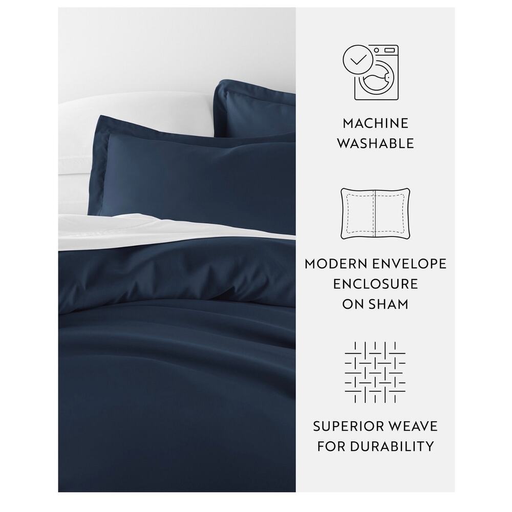 Ienjoy Double Brushed Solid Duvet Cover Set, King/California King - Picture 2 of 7
